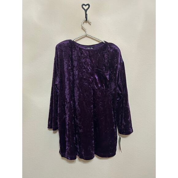 NEW Vintage 1970s JCPenney More Jazz Pajama Set Purple Velour Size 18W DEADSTOCK - Picture 2 of 15